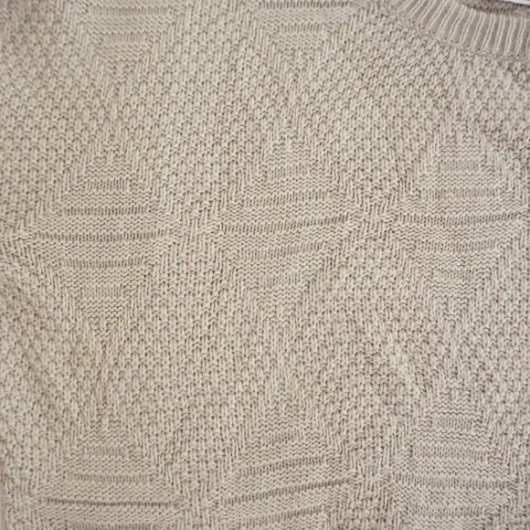 Vintage Gioni Beige Textured Knit Crewneck Sweater Minimalist Neutral Classic M - Picture 8 of 9